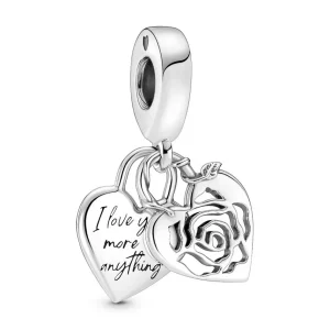 Anhänger*Pandora 790086C00 Charm-Anhänger Damen Rose Herzschloss Sterling-Silber