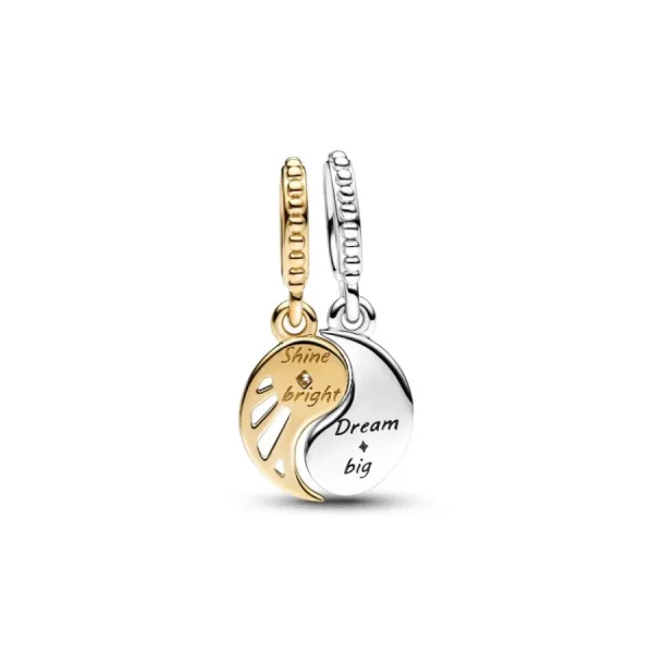 Anhänger*Pandora 762678C01 Charm-Anhänger Damen Teilbarer Sonne & Mond Sterlingsilber Vergoldet