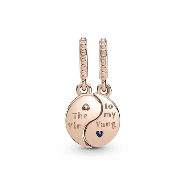 Anhänger*Pandora 780098C01 Charm-Anhänger Damen Yin & Yang Funkelnder 14k Rosé Vergoldet