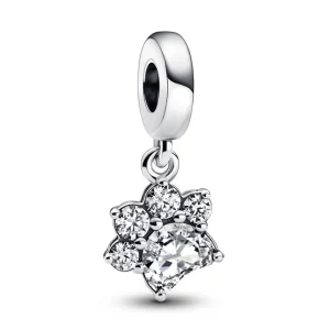 Anhänger*Pandora 792247C01 Charm-Anhänger Funkelnde Pfotenabdurck Herz Sterling-Silber