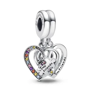 Anhänger*Pandora 792239C01 Charm-Anhänger Puzzle Herzen Freundschaft Sterling-Silber