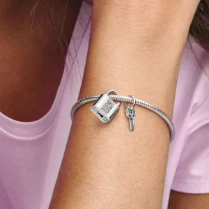 Anhänger*Pandora 790088C01 Charm-Anhänger Vorhängeschloss und Schlüssel Sterling-Silber