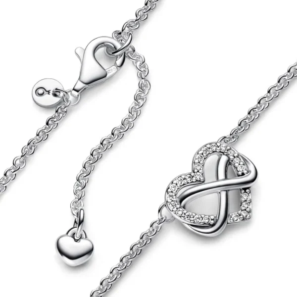 Halsketten*Pandora 392666C01 Collier-Halskette Damen Funkelnde Unendlichkeits-Herz Silber