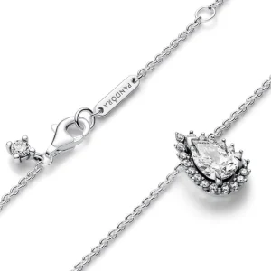 Halsketten*Pandora 392832C01 Collier-Halskette Damen Funkelnde Birnen-Kranz Zirkonia Silber