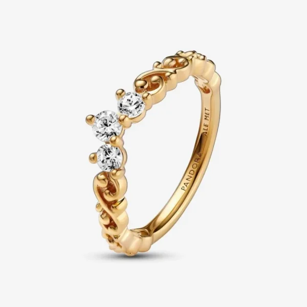 Ringe*Pandora 162232C01 Diadem-Ring Damen Königlicher Wirbel 14k Vergoldet