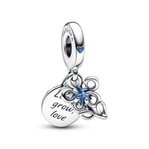 Anhänger*Pandora 792293C01 Doppelter Charm-Anhänger Damen Blühende Blume Sterling-Silber