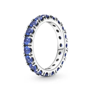 Ringe*Pandora 190050C02 Ewigkeits-Ring Damen Funkelnde Reihe Blau Silber