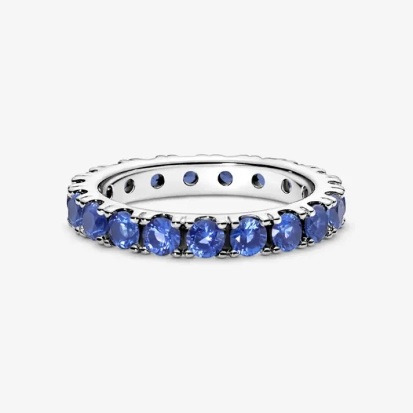 Ringe*Pandora 190050C02 Ewigkeits-Ring Damen Funkelnde Reihe Blau Silber