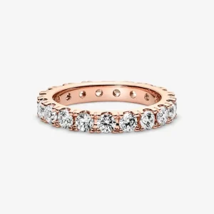 Ringe*Pandora 180050C01 Ewigkeits-Ring Damen Funkelnde Reihe 14k Rosé Vergoldet