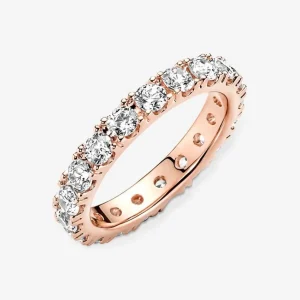 Ringe*Pandora 180050C01 Ewigkeits-Ring Damen Funkelnde Reihe 14k Rosé Vergoldet