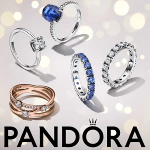 Ringe*Pandora 190050C02 Ewigkeits-Ring Damen Funkelnde Reihe Blau Silber