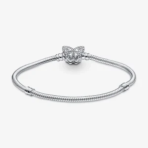 Armbänder & Armreife*Pandora 590782C01 Gliederarmband Damen mit Schmetterling-Verschluss Silber