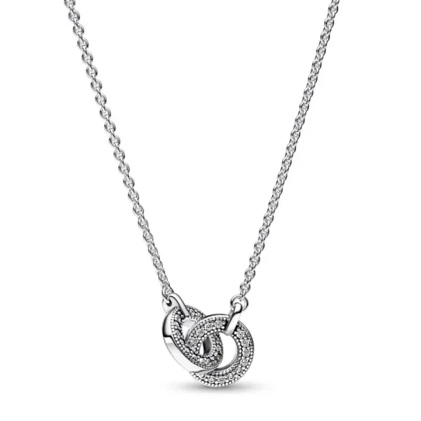 Halsketten*Pandora 392736C01 Halskette Anhänger Damen Signature Verschlungener Pavé Silber