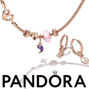 Halsketten*Pandora 382451C00 Halskette Damen Moments Studded Chain Rosévergoldet 45 cm