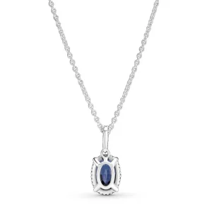 Halsketten*Pandora 390055C01 Kette mit Anhänger Statement Strahlenkranz Blau Sterlingsilber