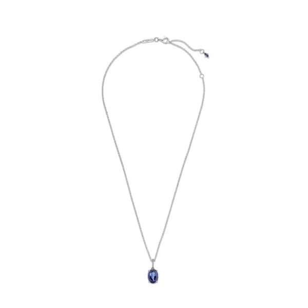 Halsketten*Pandora 390055C01 Kette mit Anhänger Statement Strahlenkranz Blau Sterlingsilber