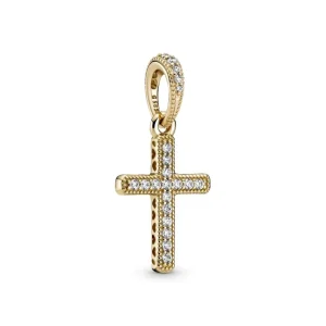 Anhänger*Pandora 359521C01 Ketten-Anhänger Damen Funkelndes Kreuz 14k Gelbgold