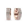 Ohrschmuck*Pandora 282622C01 Ohrringe Creolen Timeless Doppelreihige Pavé Rosé Vergoldet