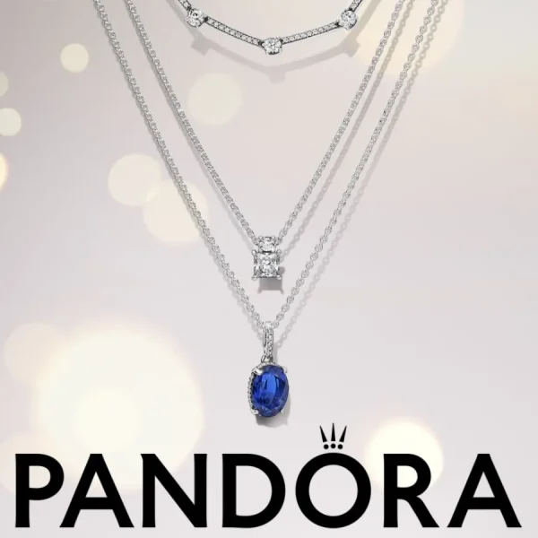 Ohrschmuck*Pandora 290040C01 Ohrringe Funkelnd Statement Strahlenkranz Blau Sterling-Silber