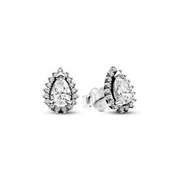 Ohrschmuck*Pandora 292834C01 Ohrringe Ohrstecker Damen Funkelnde Birnen-Kranz Zirkon Silber