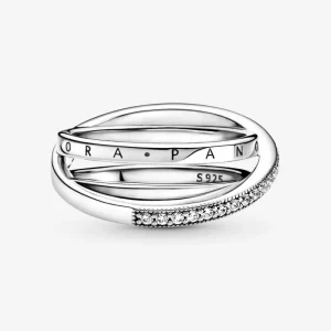 Ringe*Pandora 199057C01 Pavé-Ring Damen Dreifach Gekreuzt Sterling-Silber