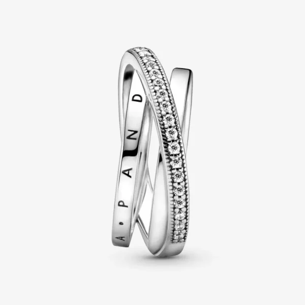 Ringe*Pandora 199057C01 Pavé-Ring Damen Dreifach Gekreuzt Sterling-Silber