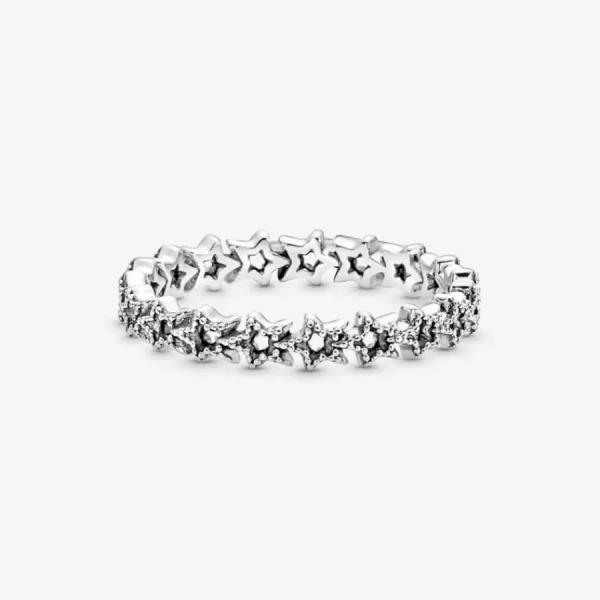 Ringe*Pandora 190029C00 Ring Damen Band Asymmetrische Sterne Sterling-Silber