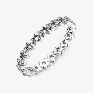 Ringe*Pandora 190029C00 Ring Damen Band Asymmetrische Sterne Sterling-Silber