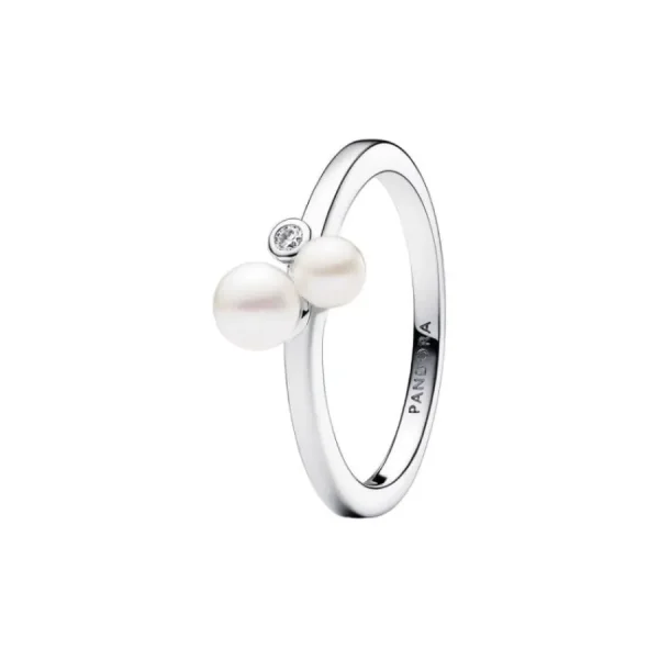 Ringe*Pandora 193156C01 Ring Damen Duo Süßwasserzuchtperlen Zirkonia Silber