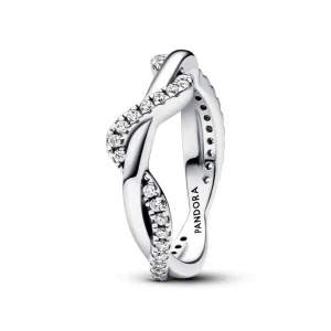 Ringe*Pandora 193098C01 Ring Damen Funkelnde Verschlungene Welle Zirkon Silber