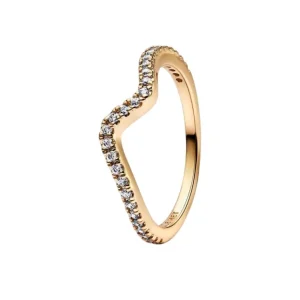 Ringe*Pandora 162539C01 Ring Damen Funkelnde Welle Zirkonia 14k Vergoldet