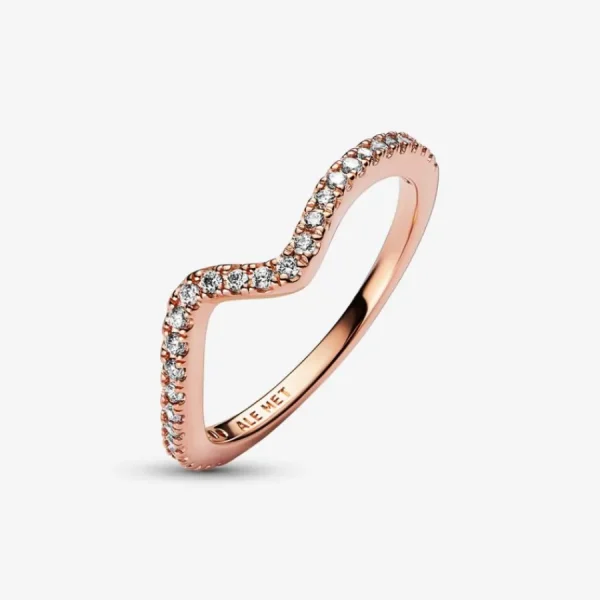 Ringe*Pandora 182539C01 Ring Damen Funkelnde Welle Zirkonia 14k Rosé Vergoldet