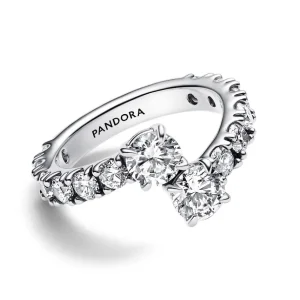 Ringe*Pandora 193149C01 Ring Damen Glitzernder Überlappender Band Silber