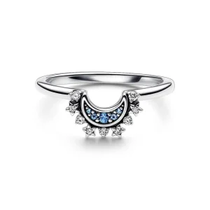 Ringe*Pandora 192675C01 Ring Damen Himmlisch Funkelnder Blauer Mond Silber