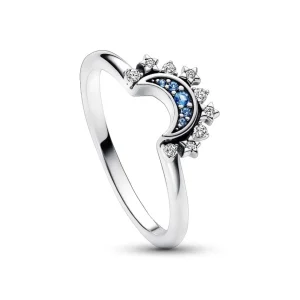 Ringe*Pandora 192675C01 Ring Damen Himmlisch Funkelnder Blauer Mond Silber