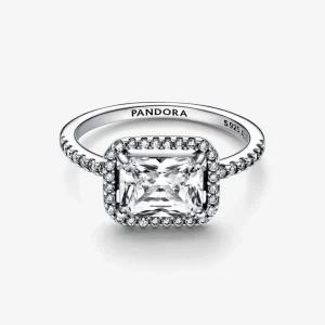 Ringe*Pandora 192391C01 Ring Damen Rechteckiger Funkelnder Strahlenkranz Silber