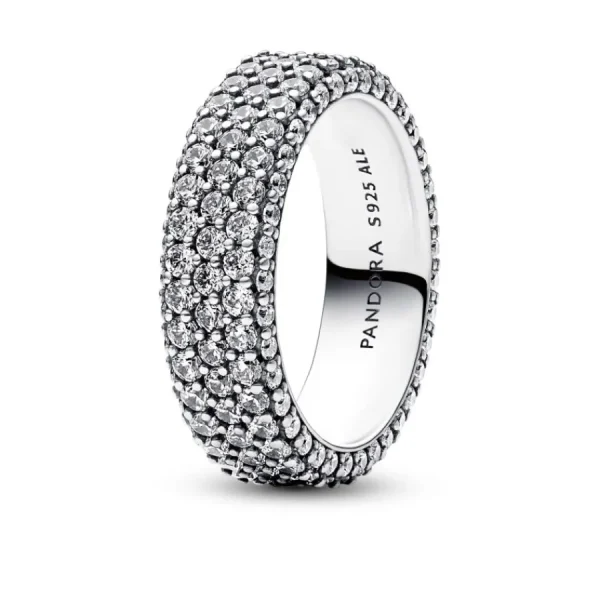 Ringe*Pandora 192634C01 Ring Damen Timeless Dreireihiger Pavé Zirkonia Silber