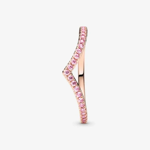 Ringe*Pandora 186316C02 Ring Damen Timeless Wishbone Funkelnd Rosafarben 14k