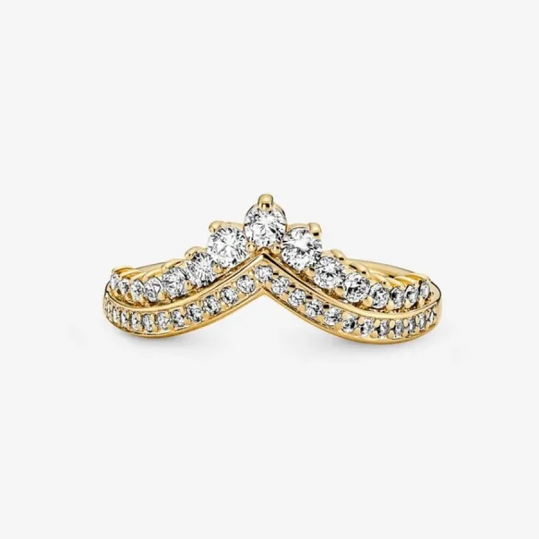 Ringe*Pandora 167736C01 Ring Damen Timeless Wishbone Diadem 14k Gold Vergoldet