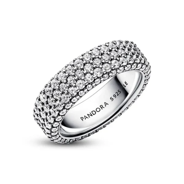 Ringe*Pandora 192634C01 Ring Damen Timeless Dreireihiger Pavé Zirkonia Silber