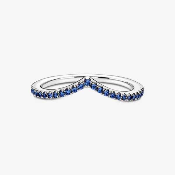 Ringe*Pandora 196316C02 Ring Damen Timeless Wishbone Funkelnd Blau Silber