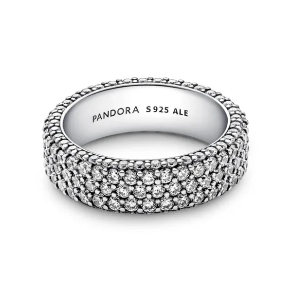 Ringe*Pandora 192634C01 Ring Damen Timeless Dreireihiger Pavé Zirkonia Silber