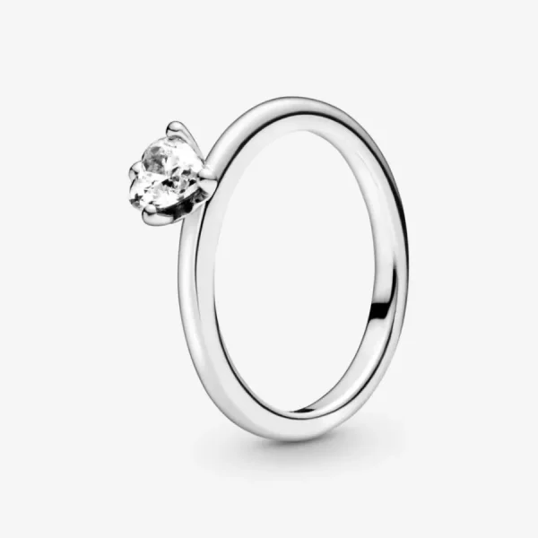 Ringe*Pandora 198691C01 Ring Solitär Damen Klares Herz Sterling-Silber