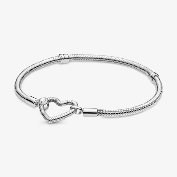 Armbänder & Armreife*Pandora 599539C00 Schlangen-Gliederarmband Moments Herzverschluss Silber