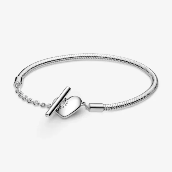 Armbänder & Armreife*Pandora 599285C00 Schlangen-Gliederarmband Moments Herz T-Verschluss