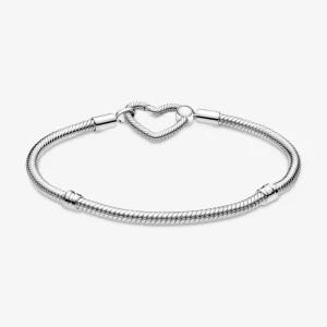 Armbänder & Armreife*Pandora 599539C00 Schlangen-Gliederarmband Moments Herzverschluss Silber