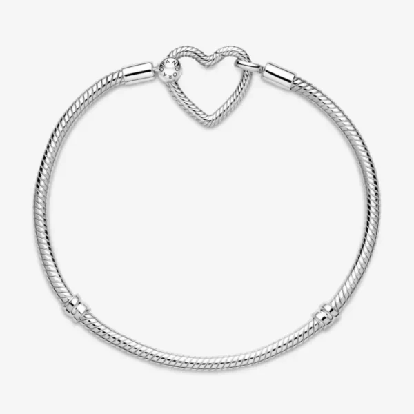 Armbänder & Armreife*Pandora 599539C00 Schlangen-Gliederarmband Moments Herzverschluss Silber