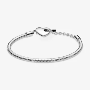 Armbänder & Armreife*Pandora 599285C00 Schlangen-Gliederarmband Moments Herz T-Verschluss