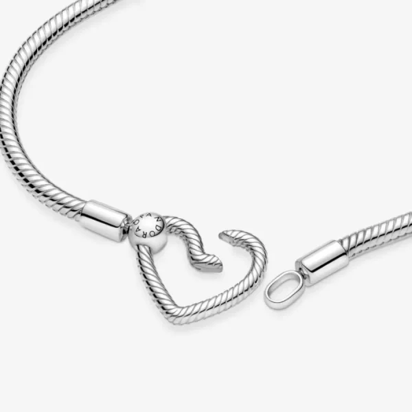 Armbänder & Armreife*Pandora 599539C00 Schlangen-Gliederarmband Moments Herzverschluss Silber