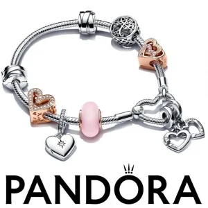 Armbänder & Armreife*Pandora 599539C00 Schlangen-Gliederarmband Moments Herzverschluss Silber